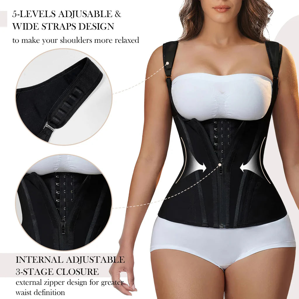 Compressed waist trainer with leg support