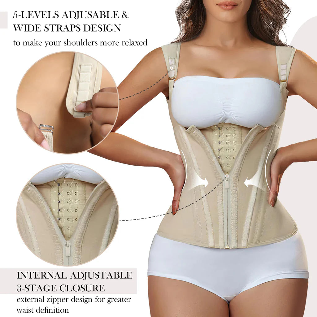 Compressed waist trainer with leg support