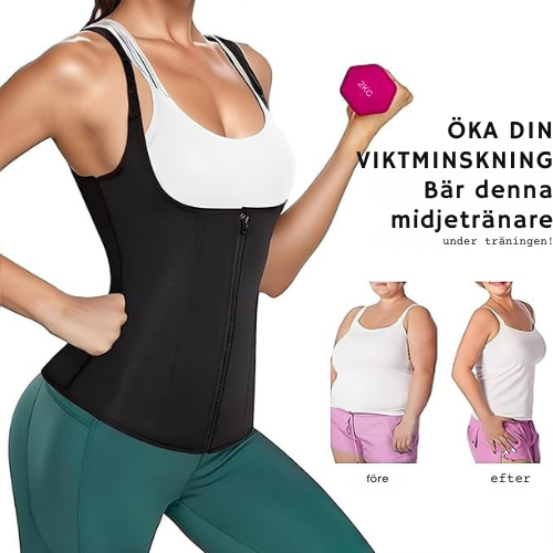 Komprimerad midjetränare med benstöd