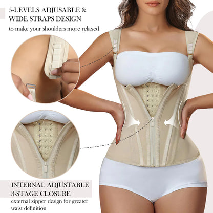 Compressed waist trainer with leg support