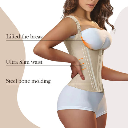 Compressed waist trainer with leg support