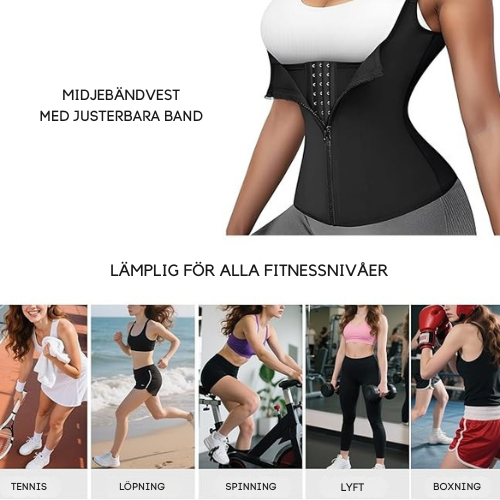 Komprimerad midjetränare med benstöd