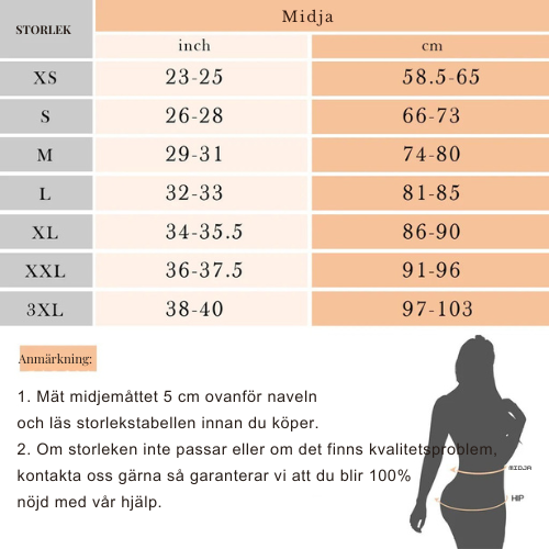 Komprimerad midjetränare med benstöd