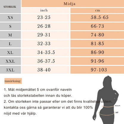 Komprimerad midjetränare med benstöd
